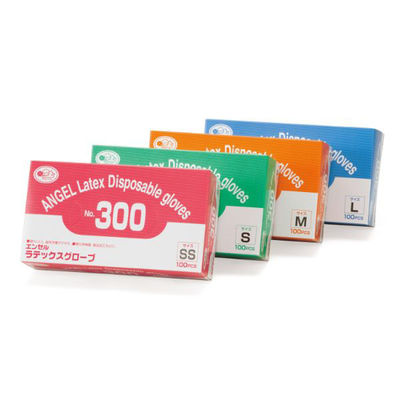 ゴム手袋 No.300 ラテックスグローブ(粉付)エンボスタイプ L 00340296 1ケース(2000個(100個×20))（直送品）