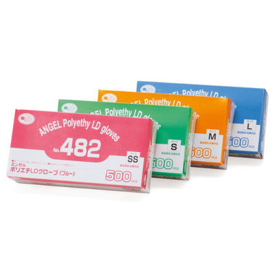 サンフラワー ポリ手袋 No.482 ポリエチLDグローブ ブルー L 00340417 1ケース(10000個(500個×20))（直送品）