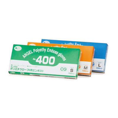 サンフラワー ポリ手袋 No.400 ポリエチグローブ(内エンボス)箱入 クリア L 1ケース(4000個(100個×40))（直送品）