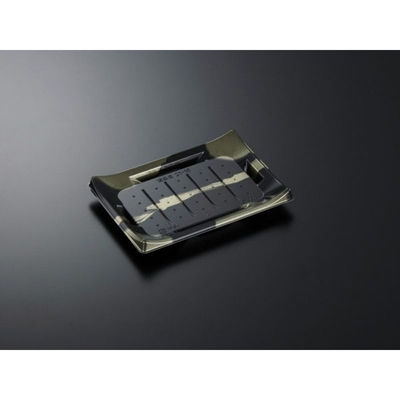 中央化学 寿司容器 HS 波ね皿21-15 壮月BK-BK 身 00752228 1ケース(600個(50個×12))（直送品）