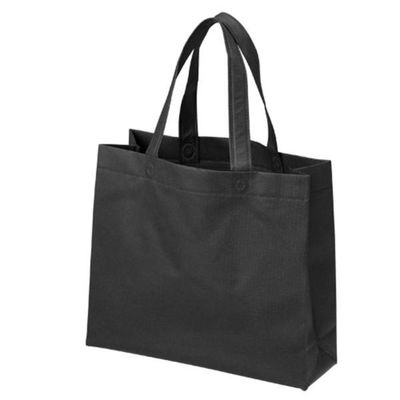 廣川 エコバッグ 不織布A4マチ付きバッグ 黒 238840 1ケース(400個(1個×400))（直送品）