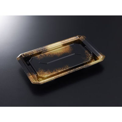 中央化学 寿司容器 HS 澄板 22-14 金彩BK-BK 身 19885 1袋(50個)（直送品）