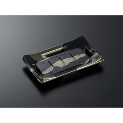 中央化学 寿司容器 HS 波ね皿 18-11 壮月BK-BK 身 157842 1袋(50個)（直送品）