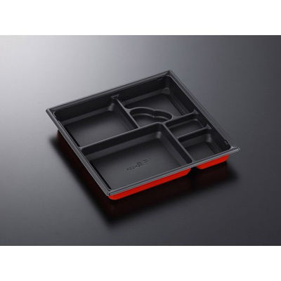 中央化学 弁当容器 CT 千歳K22A BK-赤 身 371179 1ケース(400個(50個×（直送品）
