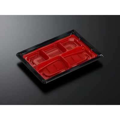 中央化学 弁当容器 CT いろは 23-17I 赤黒-BK 身 343566 1ケース(800個(50個×（直送品）