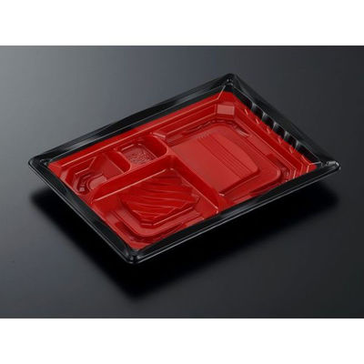 中央化学 弁当容器 CT いろは 23-17E 赤黒-BK 身 346320 1袋(50個)（直送品）