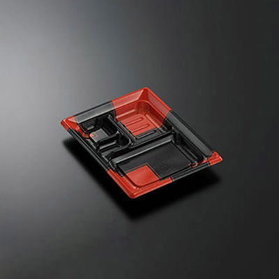 中央化学 弁当容器 CT みちる K23-18E2角 R-BK 160861 1袋(50個)（直送品）