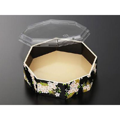 中央化学 折箱 さが野 八角 5.1寸 宝扇華-黒 (ボ) 107607 1ケース(300個(15個×（直送品）