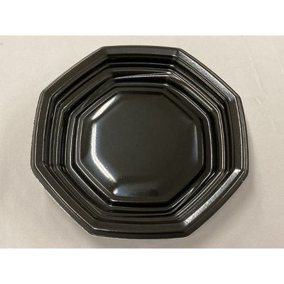 中央化学 軽食容器 TP オルマ 八角21 黒 身 20412 1ケース(400個(50個×8))（直送品）