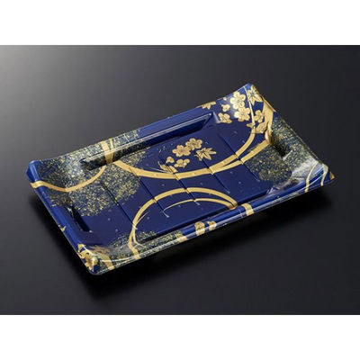 中央化学 寿司容器 HS 波ね皿 24-15 松月青-BK 身 385880 1袋(50個)（直送品）