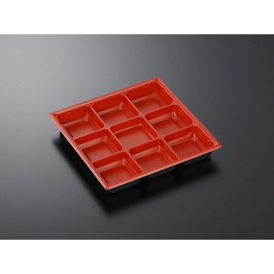 中央化学 弁当容器 CT 千歳 K22G 赤-BK 身 371567 1袋(50個)（直送品）