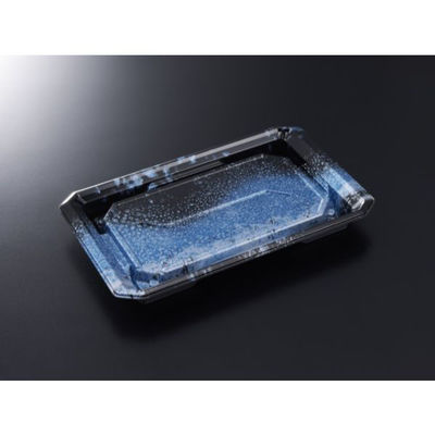 中央化学 寿司容器 HS 澄板 22-14 天目B-BK 身 19802 1袋(50個)（直送品）