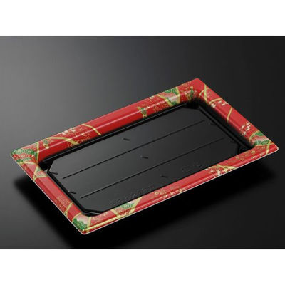 中央化学 寿司桶 祗園 24長 色絵R-BK 身 137620 1ケース(300個(25個×12))（直送品）