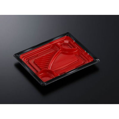 中央化学 弁当容器 CT いろは 23-19C 赤黒-BK 身 298364 1袋(50個)（直送品）