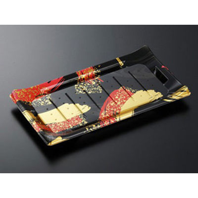 中央化学 寿司容器 HS 波ね皿 27-15 光琳R-BK 身 158477 1ケース(600個(50個×12))（直送品）