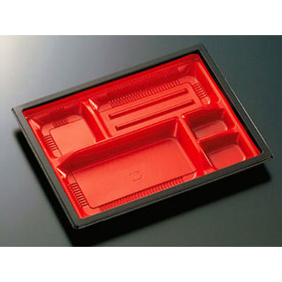 中央化学 弁当容器 CT WF-24A-27赤黒-BK身 217091 1袋(50個)（直送品）