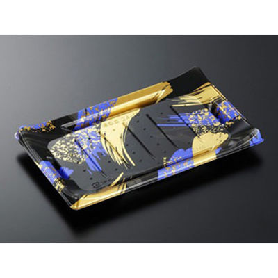 中央化学 寿司容器 HS 波ね皿 24-15 光琳BK-BK 身 158303 1袋(50個)（直送品）