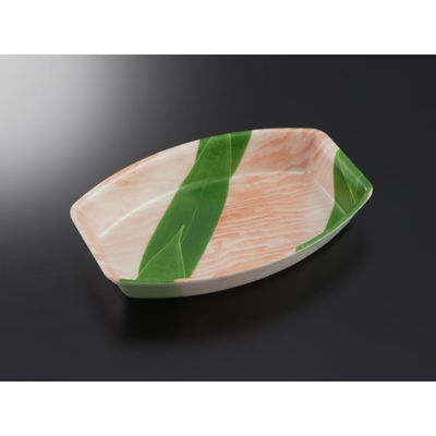 中央化学 発泡トレー 芝舟 102 笹木肌内 (L) 251330 1ケース(1200個(50個×24))（直送品）