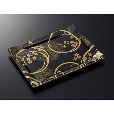 中央化学 寿司容器 HS 波ね皿 27-21 松月黒-BK 身 387308 1袋(50個)（直送品）