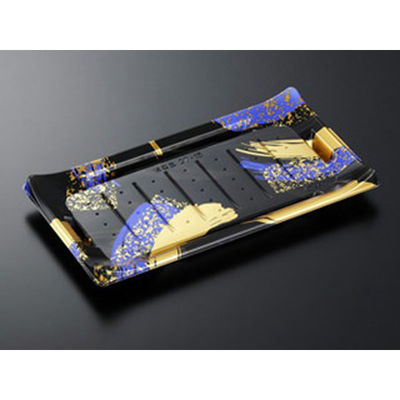中央化学 寿司容器 HS 波ね皿 27-15 光琳BK-BK 身 158568 1ケース(600個(50個×12))（直送品）