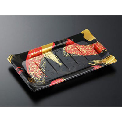 中央化学 寿司容器 HS 波ね皿 24-15 光琳R-BK 身 158261 1ケース(600個(50個×12))（直送品）