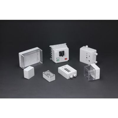 タカチ電機工業 タカチ ノックアウト付防水・防塵ボックス 透明/ホワイトグレー 75×125×100 SPCM081310T 1台（直送品）