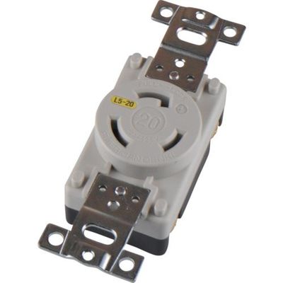 アメリカン電機 引掛形 埋込コンセント 接地2P20A125V 白色 3210-L5-IV 1個 850-1086（直送品）