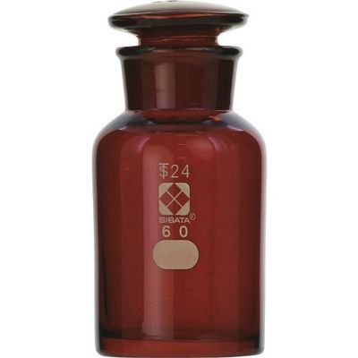 柴田科学 SIBATA 試薬びん 広口 茶褐色 60mL 10入 017080-60A 1箱(10個) 107-0111（直送品）