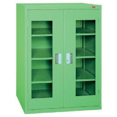 大阪製罐 OS ロッカーSアクリル扉付 最大積載量400kg 棚板3枚(若草色) 1000SA 1台 136-4223（直送品）