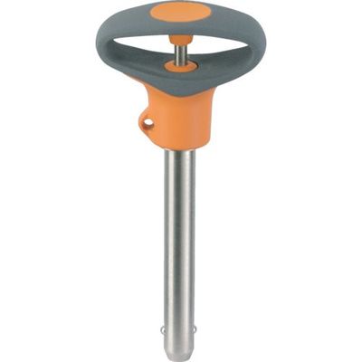 HALDER ボールロックピン セルフロッキング可塑性グリップ付 ピン径8ワーク最大厚35 22380.0737 1個（直送品）