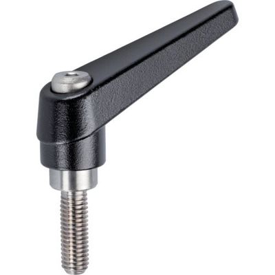 ロームヘルド・ハルダー HALDER 位置調整付クランピングレバー オネジ付 黒 24390.0664 1個 106-1821（直送品）