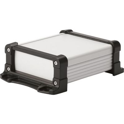 タカチ電機工業 タカチ フランジ足付アルミケース EMCシールドタイプ シルバー/ブラック EXEF9-4-7SB 1台 201-6018（直送品）