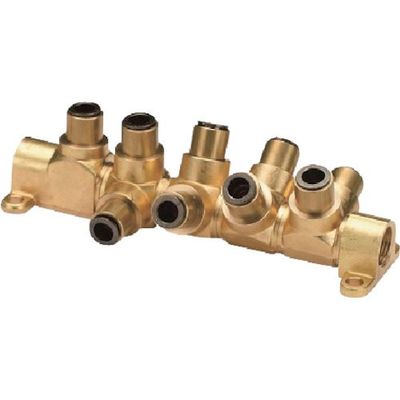 千代田通商 チヨダ ユニホールドタッチコネクターFUJIタイプ 2ポート 口径横3/8 上部8mm UF03-2F8-5P 1個（直送品）