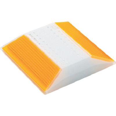 積水樹脂 積水 縁石鋲 ナイトリバーEX CR30W―W―YY 本体白 黄両面反射タイプ 1個 404-1599（直送品）