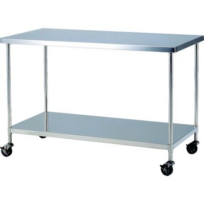 テックサス キャスター付ステンレス作業台 1200x450 下部板棚 CWT-T1245D 1台 126-0903（直送品）