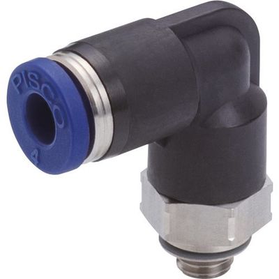 日本ピスコ PISCO SUS304継手 エルボ PL4-M5SUS 1個 178-3494（直送品）