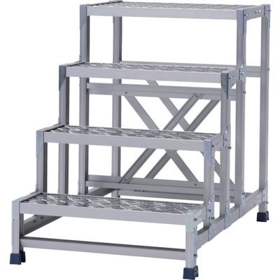 アルインコ 作業台(天板縞板タイプ)4段 CSBC486S 1台 520-5332（直送品）