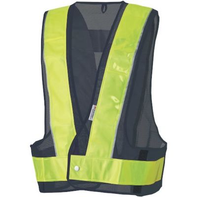 勝星産業 勝星 360度反射安全ベスト ネイビー×イエロー KA-220 1セット(10枚) 572-2601（直送品）
