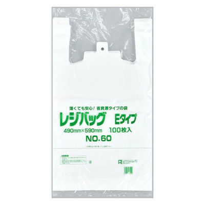 福助工業 レジ袋 レジバッグ 関東 No.60E 00145297 1ケース(1000個(100個×10)（直送品）