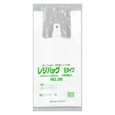 福助工業 レジ袋 レジバッグ 関西 No.35E 00145935 1ケース(1000個(100個×10)（直送品）