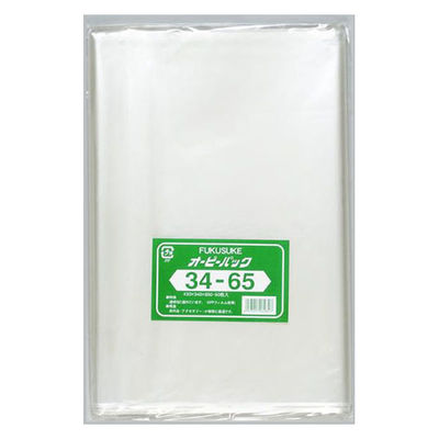 福助工業 テープ無 OPP袋 オーピーパック No.34-65 50枚入 00107475 1ケース(10個(1個×10)（直送品）