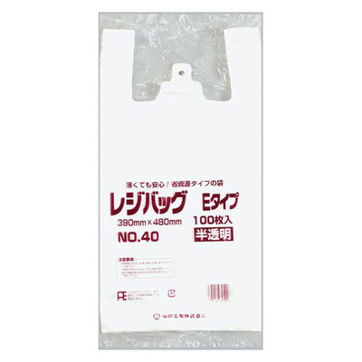 福助工業 レジ袋 レジバッグ 関西 No.40E 半透明 00157019 1ケース(1000個(100個×10)（直送品）