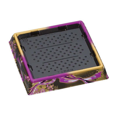 福助工業 寿司桶 新角桶9H-T 蒔絵紫 00271206 1ケース(300個(10個×30)（直送品）