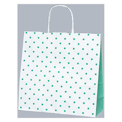 福助工業 紙手提げ袋 ラッピーバッグ No.3 水玉グリーン 00344925 1ケース(300個(50個×6)（直送品）