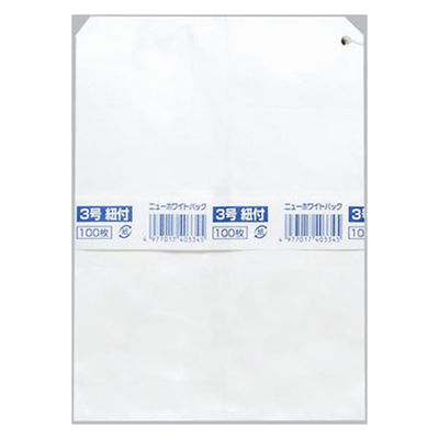 福助工業 惣菜向け平袋 ニューホワイトパック 3号 紐付 00348836 1ケース(5000個(500（直送品）