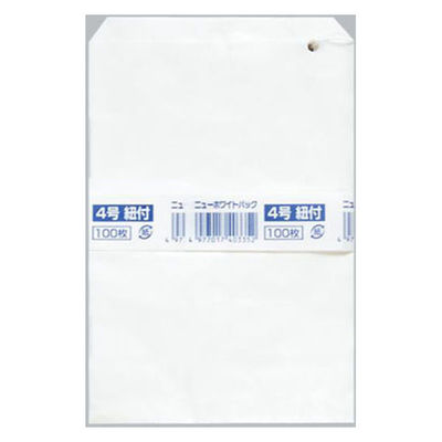 福助工業 惣菜向け平袋 ニューホワイトパック 4号 紐付 00348838 1ケース(6000個(500（直送品）