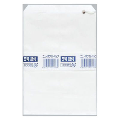 福助工業 惣菜向け平袋 ニューホワイトパック 5号 紐付 00348840 1ケース(8000個(500（直送品）