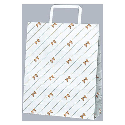福助工業 紙手提げ袋 ラッピーバッグ No.4 リボンストライプ 00360691 1ケース(300個(50個×6)（直送品）