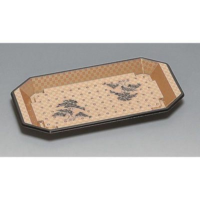 福助工業 寿司容器 和皿 15H 市松黒 00392330 1ケース(600個(50個×12)（直送品）