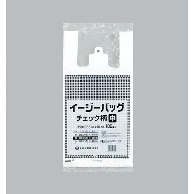福助工業 レジ袋 イージーバッグ チェック(中) 00597299 1ケース(1000個(100個×10)（直送品）